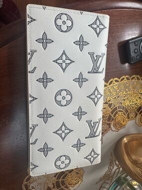 White and Black Monogram Long Wallet
